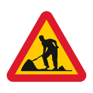 A20 Varning för vägarbete