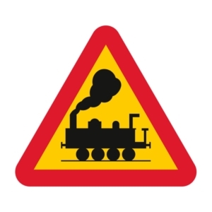 A36 Varning för järnvägskorsning utan bommar