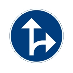 D1-7 Påbjuden körriktning