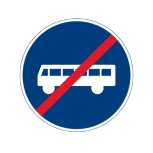 D11-1 Slut på påbjuden bana, körfält, väg eller led - fordon i lunjetrafik m.fl