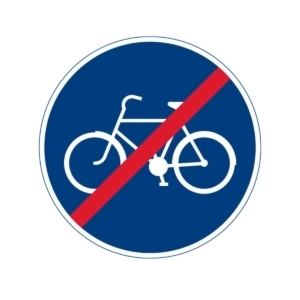 D11-2 Slut på påbjuden bana, körfält, väg eller led - cykelbana