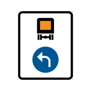 D12-1 Påbjuden körriktning för fordon lastat med farligt gods