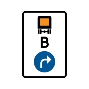 D12-2 Påbjuden körriktning för forson lastat med farligt gods